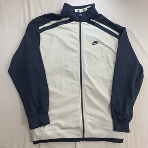 Vintage Y2K Nike Track Jacket Mens XL White Blue Zip Up
